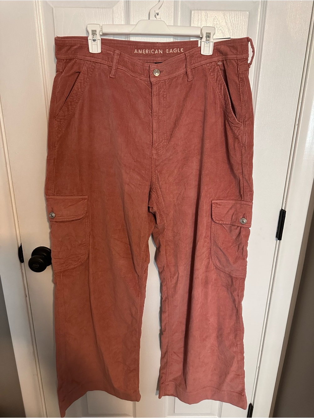 American Eagle Outfitters Women’s Rust-pink 
Corduroy Cargo Pants